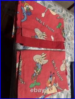 RARE Vintage 1977 Warner Bros Looney Tunes Twin Bed Sheet Set 4pc Western Prints