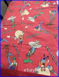 RARE Vintage 1977 Warner Bros Looney Tunes Twin Bed Sheet Set 4pc Western Prints