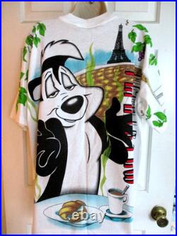 RARE Vintage 1993 Wild Oats AOP art PEPE LE PEU T-shirt Sz. XL WARNER BROS 90's RARE Vintage 1993 Wild Oats AOP art PEPE LE PEU T-shirt Sz. XL WARNER BROS 90's