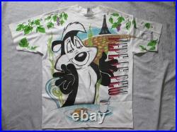 RARE Vintage 1993 Wild Oats AOP art PEPE LE PEU T-shirt Sz. XL WARNER BROS 90's RARE Vintage 1993 Wild Oats AOP art PEPE LE PEU T-shirt Sz. XL WARNER BROS 90's
