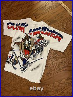 RARE Vintage 1996 Freeze Warner Bros TAZ Tunes Dunk monster T-Shirt Mens Size L