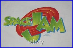 RARE Vintage 1996 Space Jam Taz All Over Print Tune Squad White Shirt Size XL