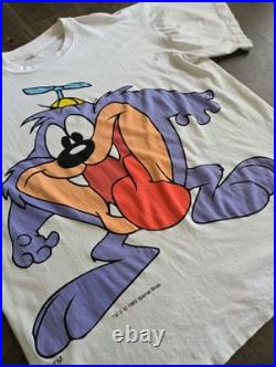 RARE Vintage 90s Warner Bros Looney Tunes Tiny Toons Dizzy Devil AOP Dbl Side XL