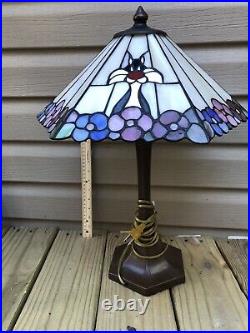 RARE Vintage Dale Tiffany Lamp Looney Tunes Stained Glass Warner Brothers