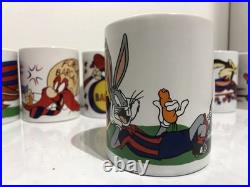 RARE Vintage Looney Tunes Mugs x 9 FC Barcelona Taz Bugs Soccer 1997 Warner Bros