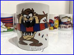 RARE Vintage Looney Tunes Mugs x 9 FC Barcelona Taz Bugs Soccer 1997 Warner Bros