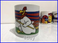RARE Vintage Looney Tunes Mugs x 9 FC Barcelona Taz Bugs Soccer 1997 Warner Bros