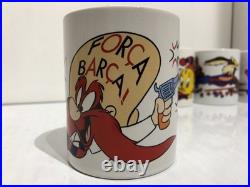 RARE Vintage Looney Tunes Mugs x 9 FC Barcelona Taz Bugs Soccer 1997 Warner Bros