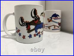 RARE Vintage Looney Tunes Mugs x 9 FC Barcelona Taz Bugs Soccer 1997 Warner Bros