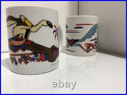 RARE Vintage Looney Tunes Mugs x 9 FC Barcelona Taz Bugs Soccer 1997 Warner Bros