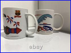 RARE Vintage Looney Tunes Mugs x 9 FC Barcelona Taz Bugs Soccer 1997 Warner Bros