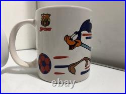 RARE Vintage Looney Tunes Mugs x 9 FC Barcelona Taz Bugs Soccer 1997 Warner Bros