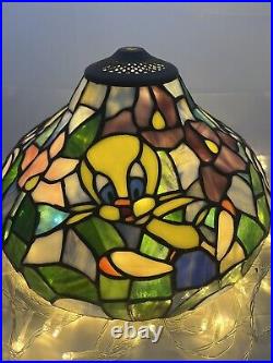 RARE Vintage Tiffany Style Looney Tunes Stained Glass Warner Brothers Bugs
