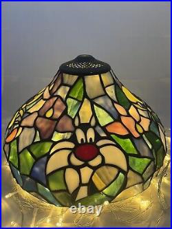 RARE Vintage Tiffany Style Looney Tunes Stained Glass Warner Brothers Bugs