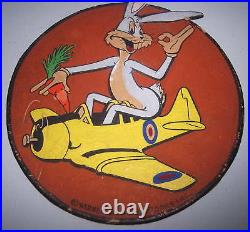 RARE Vintage WWII Warner Bros Bugs Bunny Nose Art Patch Artwork Harvard Airplane
