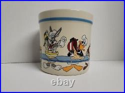 RARE Vintage Warner Brothers Looney Tunes Stoneware Utensil Crock Canister