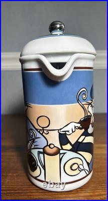 RARE Vtg 1995 Warner Bros. Studios BUGS BUNNY Graphic Ceramic French Press Set