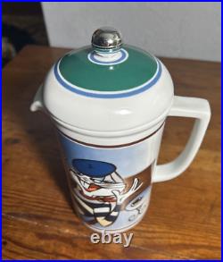 RARE Vtg 1995 Warner Bros. Studios BUGS BUNNY Graphic Ceramic French Press Set