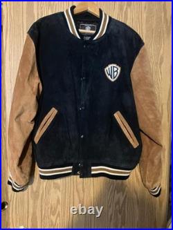 RARE WARNER BROTHERS WB Motion Pictures Studio SUEDE VARSITY JACKET (size LARGE)