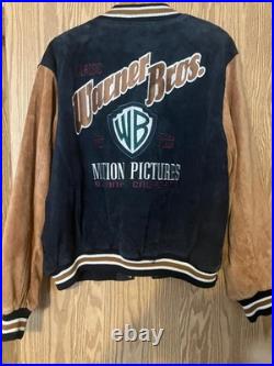 RARE WARNER BROTHERS WB Motion Pictures Studio SUEDE VARSITY JACKET (size LARGE)