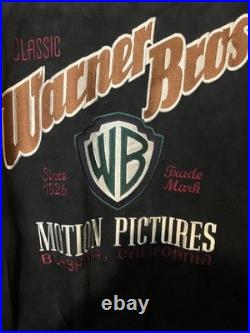 RARE WARNER BROTHERS WB Motion Pictures Studio SUEDE VARSITY JACKET (size LARGE)
