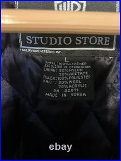 RARE WARNER BROTHERS WB Motion Pictures Studio SUEDE VARSITY JACKET (size LARGE) RARE WARNER BROTHERS WB Motion Pictures Studio SUEDE VARSITY JACKET (size LARGE)