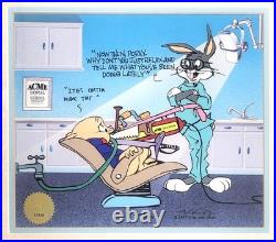 RARE Warner Bros WHAT MOUTHFUL Cel BUGS BUNNY PORKY PIG by CHUCK JONES 344/500
