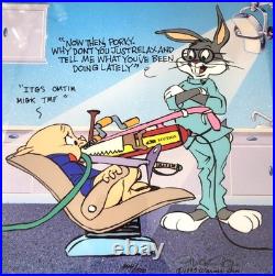 RARE Warner Bros WHAT MOUTHFUL Cel BUGS BUNNY PORKY PIG by CHUCK JONES 344/500