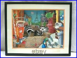 RARE Warner Brothers Animated Animation Pepe and Penelope Vive Le Pew Signed