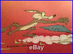 RARE! Wile E. Coyote Road Runner Cartoon Cell Warner Brothers Bros. Seven 7 Arts