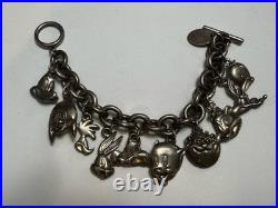 Rare 1992 Warner Bros Solid Sterling Charm Bracelet Ltd Ed Looney Tunes