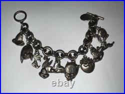 Rare 1992 Warner Bros Solid Sterling Charm Bracelet Ltd Ed Looney Tunes