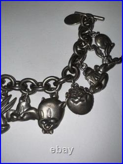 Rare 1992 Warner Bros Solid Sterling Charm Bracelet Ltd Ed Looney Tunes