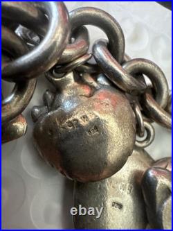 Rare 1992 Warner Bros Solid Sterling Charm Bracelet Ltd Ed Looney Tunes