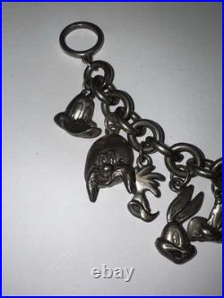 Rare 1992 Warner Bros Solid Sterling Charm Bracelet Ltd Ed Looney Tunes