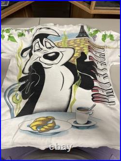 Rare 1993 Warner Bros Wild Oats Pepe Le Peu Art T-shirt Sz XL Insane Rare