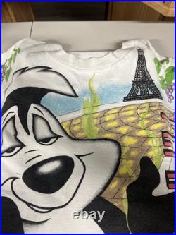 Rare 1993 Warner Bros Wild Oats Pepe Le Peu Art T-shirt Sz XL Insane Rare