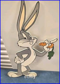 Rare 1994 Bigs Bunny Laminated Wall Art Decor Warner Brothers Studio Store 31