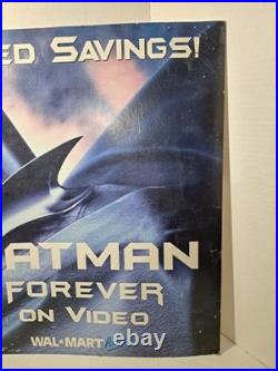 Rare 1995 Warner Bros Batman Forever Val Kilmer Walmart Promotinal Poster 29x18