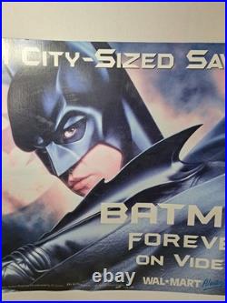 Rare 1995 Warner Bros Batman Forever Val Kilmer Walmart Promotinal Poster 29x18