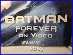 Rare 1995 Warner Bros Batman Forever Val Kilmer Walmart Promotinal Poster 29x18