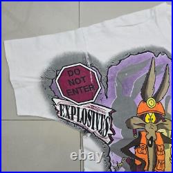 Rare 1995 Warner Bros. Loony Toons Taz Mine Vintage T Shirt AOP Full Print SizeXL Rare 1995 Warner Bros. Loony Toons Taz Mine Vintage T Shirt AOP Full Print SizeXL