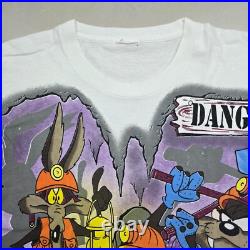 Rare 1995 Warner Bros. Loony Toons Taz Mine Vintage T Shirt AOP Full Print SizeXL Rare 1995 Warner Bros. Loony Toons Taz Mine Vintage T Shirt AOP Full Print SizeXL
