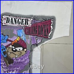 Rare 1995 Warner Bros. Loony Toons Taz Mine Vintage T Shirt AOP Full Print SizeXL Rare 1995 Warner Bros. Loony Toons Taz Mine Vintage T Shirt AOP Full Print SizeXL