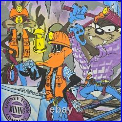 Rare 1995 Warner Bros. Loony Toons Taz Mine Vintage T Shirt AOP Full Print SizeXL Rare 1995 Warner Bros. Loony Toons Taz Mine Vintage T Shirt AOP Full Print SizeXL