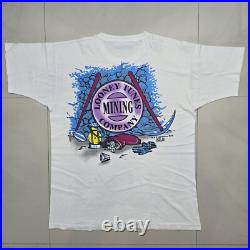 Rare 1995 Warner Bros. Loony Toons Taz Mine Vintage T Shirt AOP Full Print SizeXL Rare 1995 Warner Bros. Loony Toons Taz Mine Vintage T Shirt AOP Full Print SizeXL