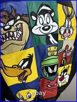 Rare 1997 Warner Bros Collectable Looney Tunes Leather Jacket 2XL