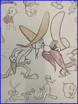 Rare 1997 Warner Bros Lithograph Bugs & Friends (24x36) Signed Virgil Ross Rare 1997 Warner Bros Lithograph Bugs & Friends (24x36) Signed Virgil Ross