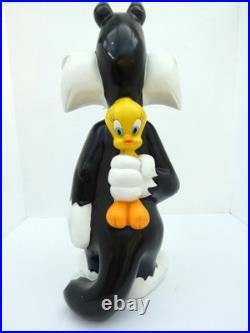 Rare 1998 Warner Bros Sylvester the cat with birdie statue 14