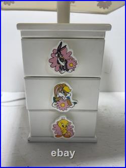 Rare 1999 Warner Bros Looney Tunes Lamp Bugs Bunny, Lola & Tweety Drawers